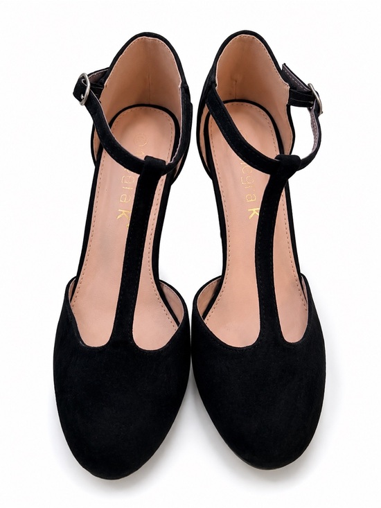 Allegra K Shoes - Alegra K Black Suede T-Strap Heels | Classic Dress Women’s stiletto heels